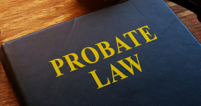 Closeup of a book titled "Probate Law"