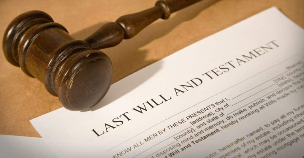 Closeup of a Last Will and Testament
